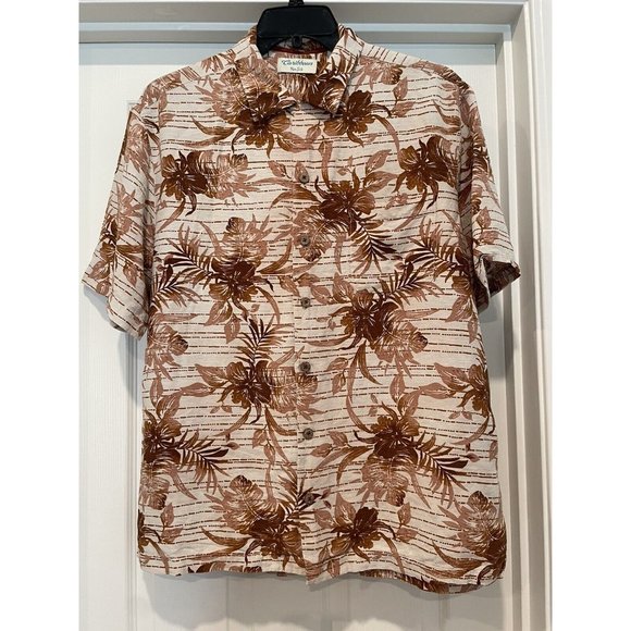 Caribbean Pure Silk Hawaiian Aloha Shirt Size Large - Picture 1 of 6